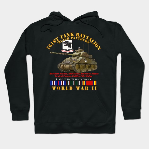 761st Tank Battalion - Black Panthers - w Tank WWII  EU SVC Hoodie by twix123844